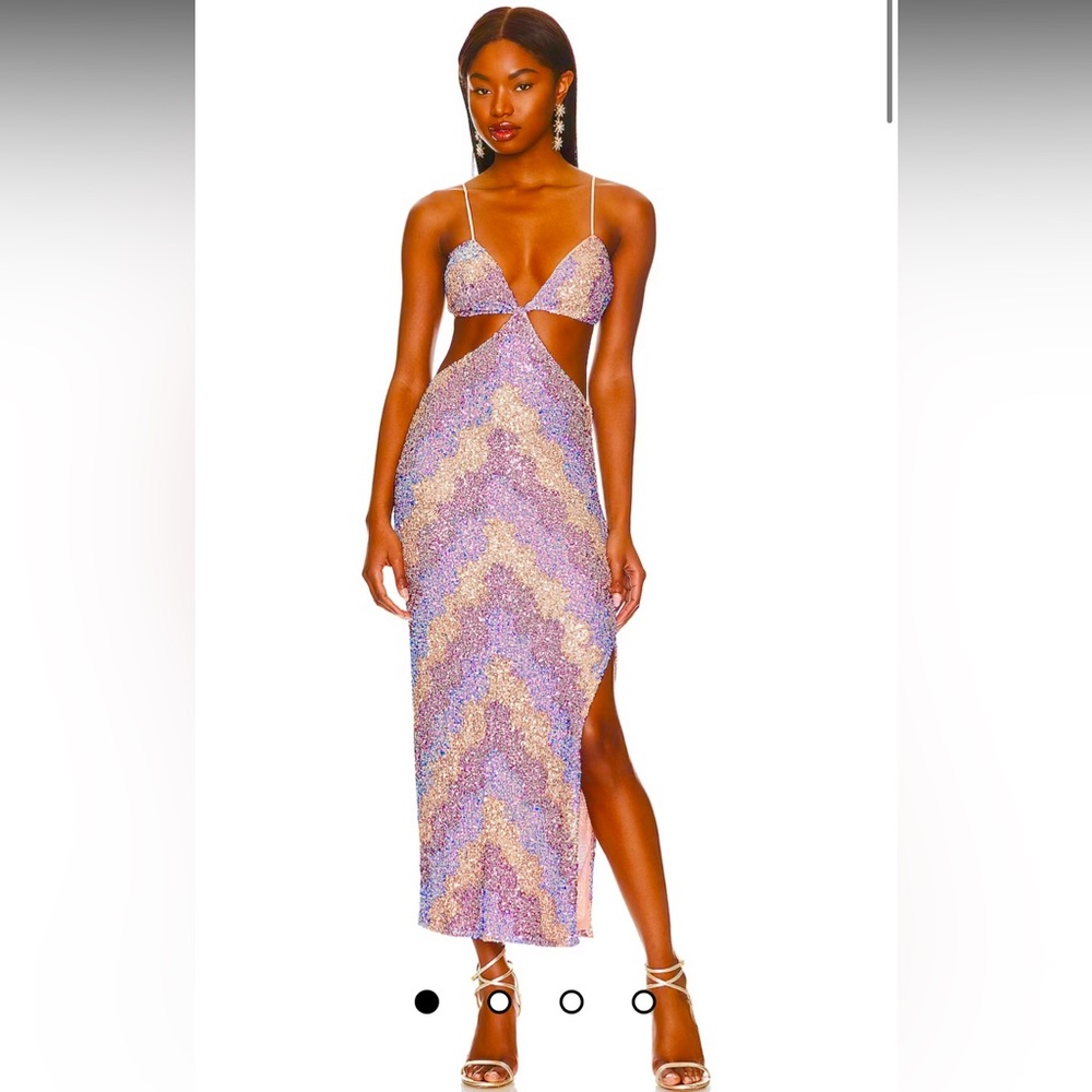 Saylor Cutout Dress (Nat Midi Dress in Multi)